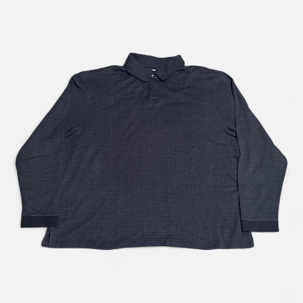 Haggar Black Pattern XL (width 25in, length 25in) size long sleeve polo shirt